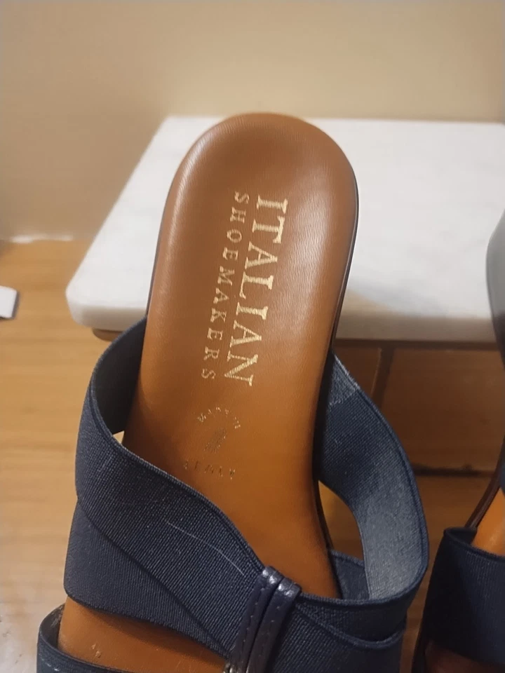 Italian Shoemakers Size 7.5 Sandal Flip Flop Black Fabric Women M - Image 3 of 4