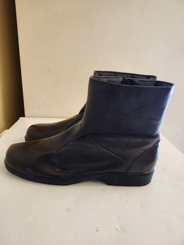 Miracle Tread Mens Ankle Boots Dark Brown Leather Zipper smooth Toe US 9.5 - Picture 4 of 12