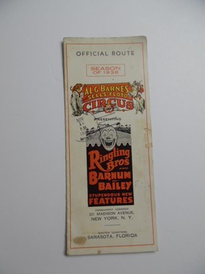 1938 Al G Barnes Sells Floto Ringling Barnum Bailey Circus Route