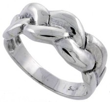 925 Sterling Silver Braid Design Wedding Band Ring 5/16in Wide