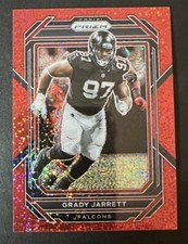 2022 Panini Prizm Grady Jarrett Red Sparkle Prizm #16 Atlanta Falcons Lot (2)