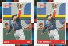 2022 DONRUSS ALEX VERDUGO OF RED SOX 1988 RETRO BASE & NAME VARIATION LOT OF 2