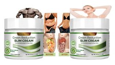 2 REDUCE SLIM CREAM GREEN REDUCER support tummy 4Oz FAT BURNER WEIGHT LOSS HOT