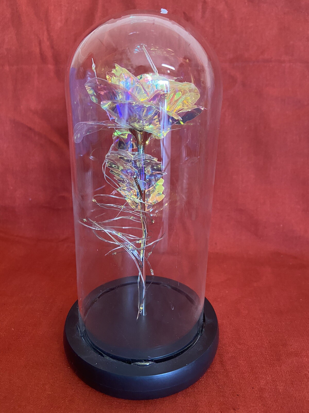 Forever Light up Rose in Glass Dome, Enchanted Rose with LED Lamp ...