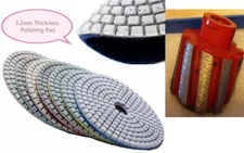 2" Zero Tolerance Drum Wheel Sink Hole 4" Polishing 35+1 Pad Granite concrete