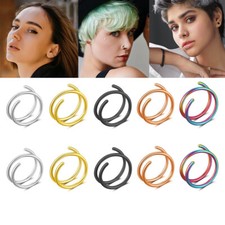 5pcs Double Spiral Nose Hoop Ring Nose Piercing Jewelry 20G 6mm 8mm 10mm
