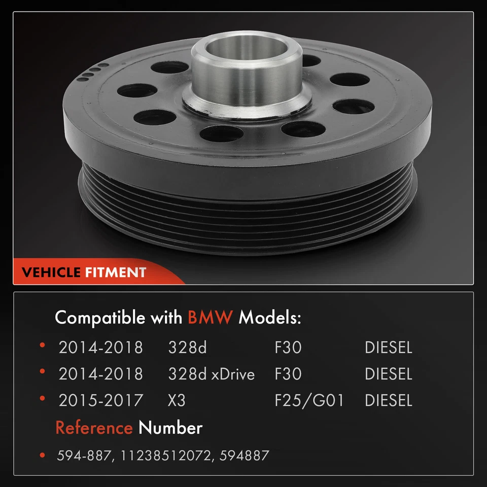 Novo balanceador harmônico de motor para BMW 328d 328d xDrive 2014-2018 X3 2.0L DIESEL - Imagem 2 de 4