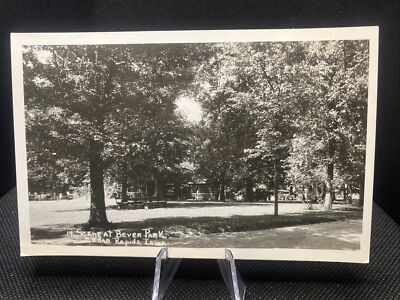 POSTCARD: Scene At Bever Park Cedar Rapids Iowa RPPC M7 ￼