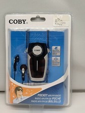 Coby CX73 Pocket AM/FM Radio with Earphones Black New  Factory Sealed