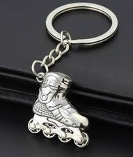 Inline Skates Silver Rollerblades Pipe Keychain