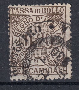Dettagli Su 1915 Marche Da Bollo Cambiali 20 Centesimi Usata