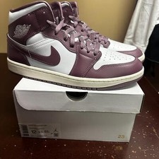 Women's Air Jordan 1 Mid Pure Platinum/Sky J Mauve-Sail sz 12 BQ6472 050 