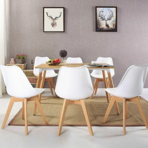 Sillas blancas de madera maciza para el hogar