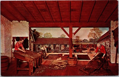 Hagley Museum, Wilmington DE Diorama Tanning Leather Vintage Postcard K16