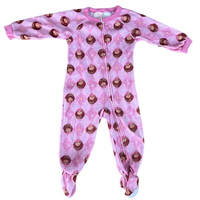 Strawberry Shortcake Y2K girls pajamas One Piece Footed Sleeper size 3t 2005