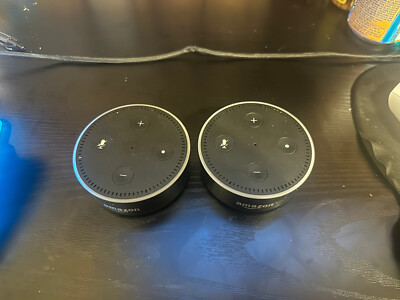 2 Amazon Echo Dots, 2nd Generation Smart Speaker - Black