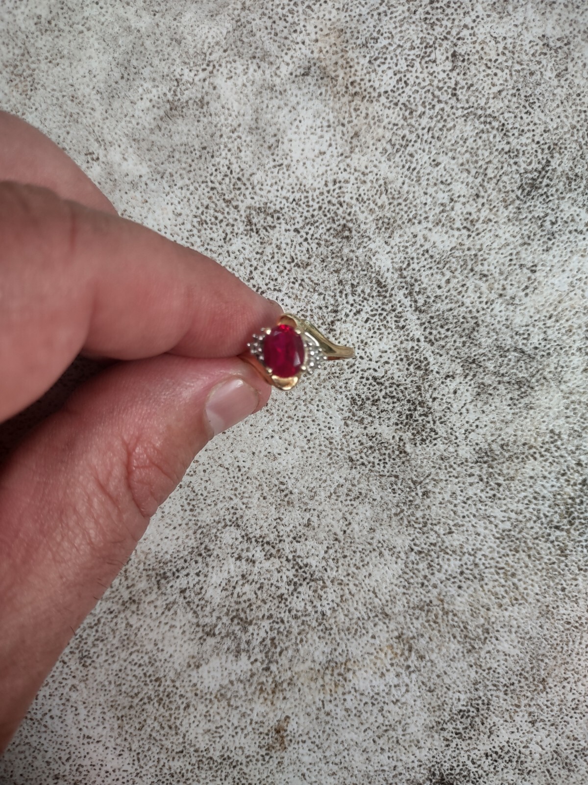 10k Engagement Wedding Ring Oval Ruby - image 2