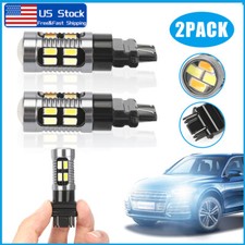 2X 3157 3156 Switchback LED Turn Signal Light Bulbs DRL 4157na 3457a White Amber