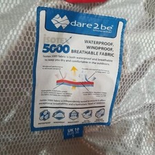 Women's Dare2be Ski Jacket Winter Snowwear Jacket Red White Hooded Pockets Uk 10