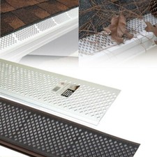 WHITE / BROWN FILTER GUTTER GUARD Pack Snap-In Covers Leaf Debris ROOF Protect