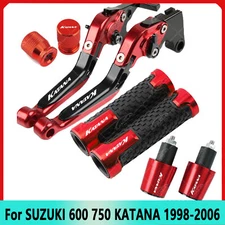 Handle Grips Cap Brake Clutch Levers Set For SUZUKI 600 750 KATANA 1998-2006
