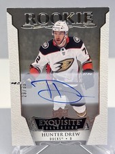 22-23 Hunter Drew SP/99 Rookie Auto Anaheim Ducks ERS-HD Exquisite Collection