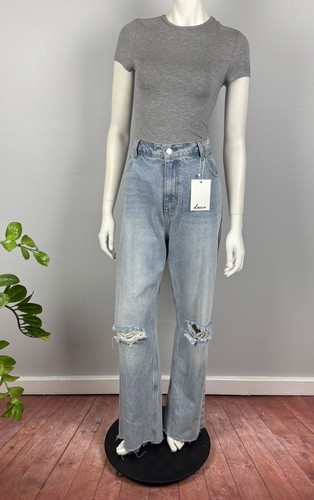 Dazie Size 16 Harley Wide Leg Ripped Denim Jeans Light Wash Women NEW $119 - Bild 10 von 16