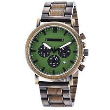 Men's Wooden Watch, Steel Watch, Men's Christmas Gift, Husband Anniversary Gift
