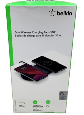 NEW Belkin 10W Qi Dual Wireless Charging Pad - Black (WIZ002TTBK)