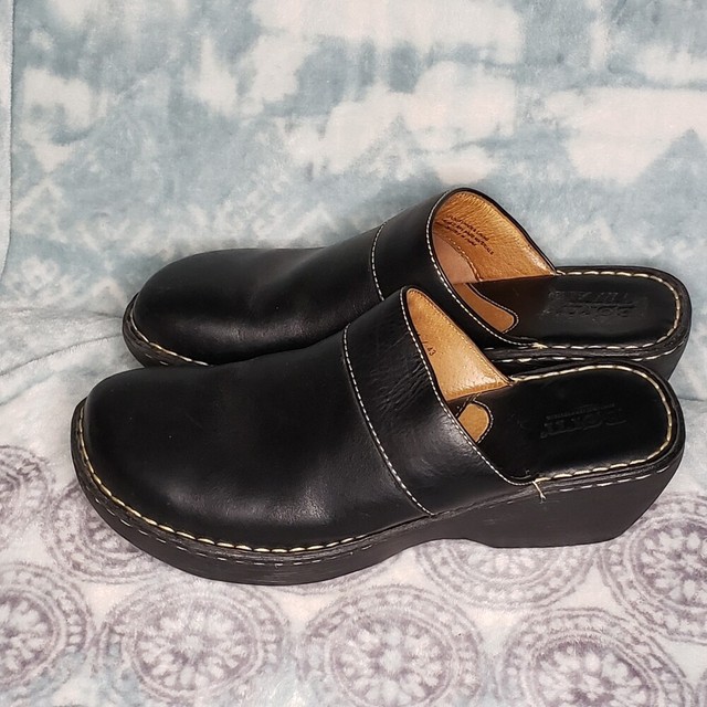 New Born Leather Black Clogs, Size 9 eBay