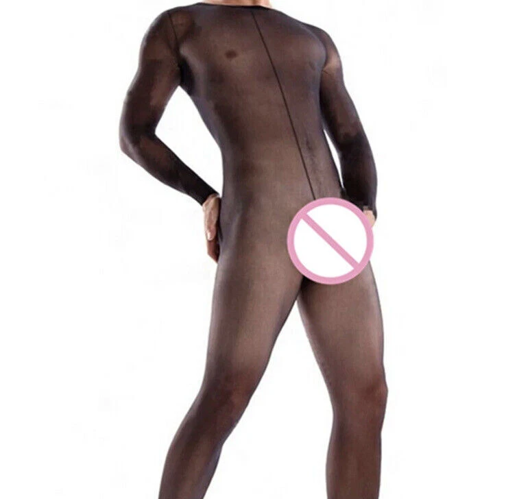 Bodystocking Ouvert Dessous Strumpfhose Catsuit Sexy Männer Herren Nylon XS,S,M - Bild 2 von 4