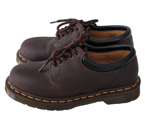 Dr Martens Womens 5 Oxford Shoes Mens 4 Brown Leather Lace Up 36 Air Wair 11849 - Picture 4 of 13