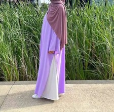 Dubai Women Long Dress Set With Inner Dress Abaya Muslim Robe Modest Gown Party
