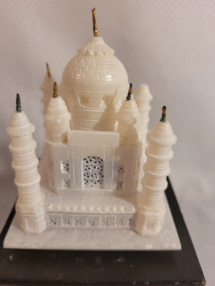Taj Mahal Miniatura 4” Estatua Piedra Calcita Réplica Decoración Símbolo de Amor Foto 4 de 4