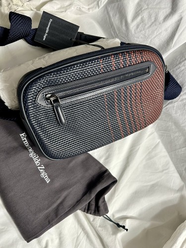 $1695, nuevo con etiquetas bolsa de viaje tela de pellets Zegna, bandolera - Imagen 19 de 24