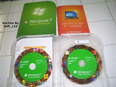 Microsoft Windows 7 Home Premium Full 32 Bit & 64 Bit DVD MS WIN =BRAND NEW BOX= - Image 1 of 3