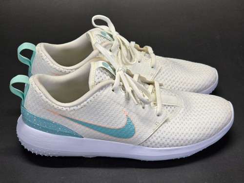 Nike Roshe G Ladies Spikeless Golf Shoe, White/Turquoise, Size 10 - Picture 6 of 17