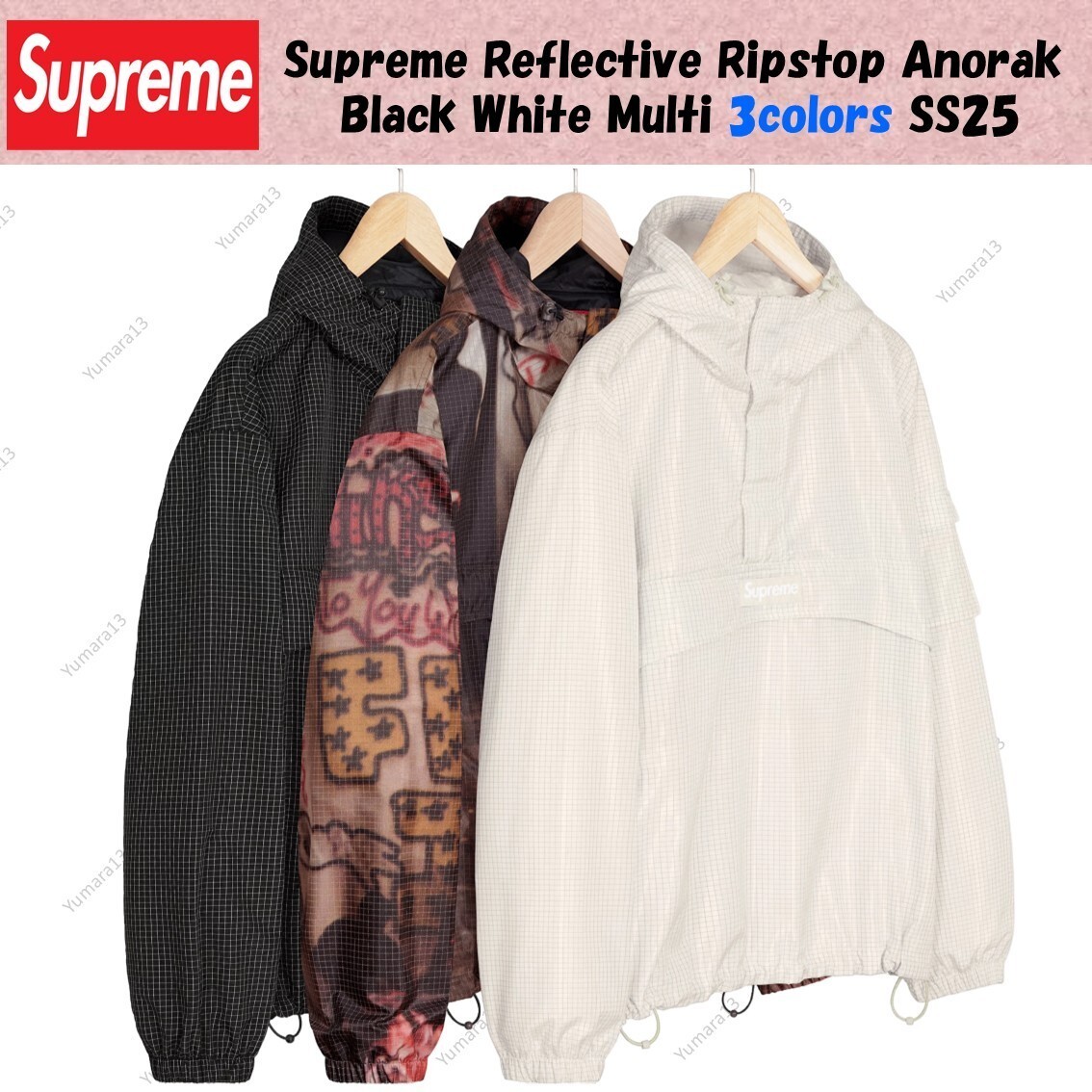 ジャケット・アウター Supreme Reflective Ripstop Anorak Multi Supreme】Reflective Ripstop Anorak☆Multicolor☆25SS☆ (Supreme