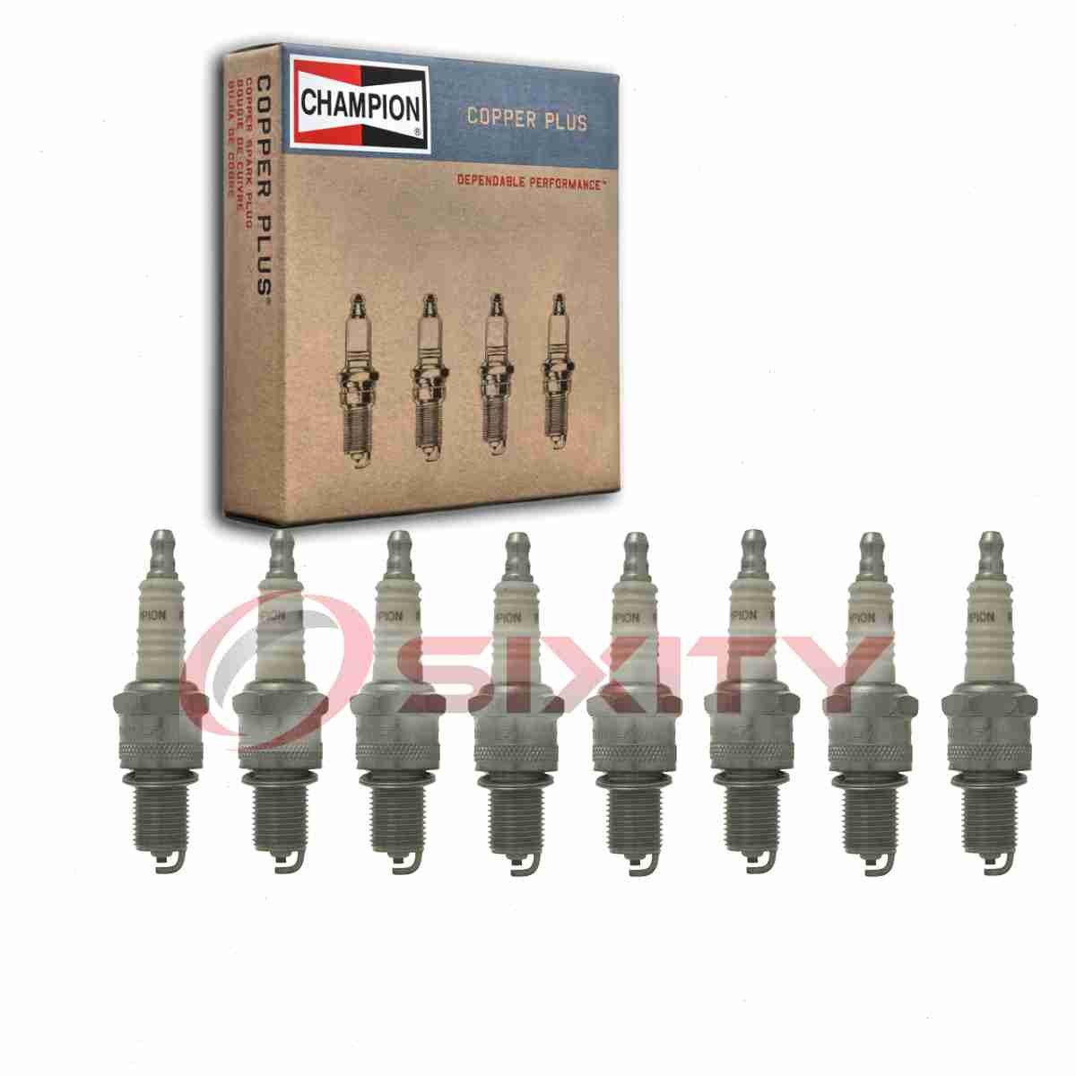 8 pc Champion Copper Plus Spark Plugs for 1968-1974 Morgan Plus 8 3.5L V8 or