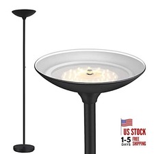 Torchiere Floor Lamp, 30W Super Bright LED Standing Black Torchiere Floor Lamp
