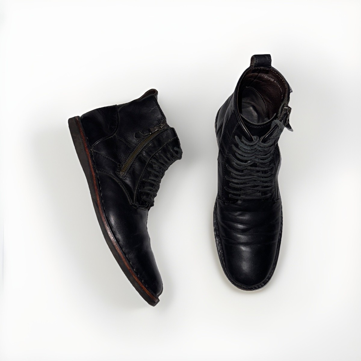 John Varvatos Boots Mens Size 10 Black Barrett Leather Side Zip Combat Boots John Varvatos Star USA Combat Boot Mens 7 Black Leather  main image 4