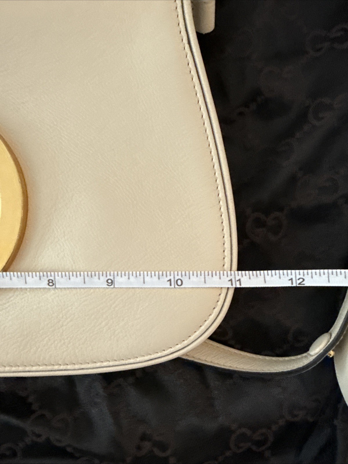 Gucci Blondie Medium Ivory Leather Shoulder Bag Gold GG 2 Way Cross Body Strap thumbnail 17