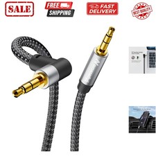 AUX Cord 6ft,3.5mm Stereo Audio Cable 90 Degree Nylon Braided 3.5mm Male to M...