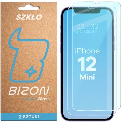 2x Schutzglas für iPhone 12 Mini Bizon Displayschutzglas Hartglas Handyglas Glas