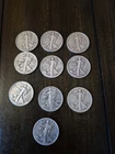 Silver Walking Liberty Half Dollar Coin Lot 10 Various Dates 90% Junk Silver