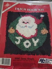 National Yarn Crafts Latch Hook Kit Santa Wreath XP66