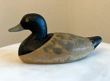 Small Bluebill Duck Figurine Hand Painted Woo...