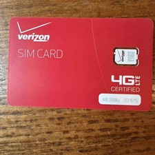Verizon Wireless 4G LTE Certified SIM CARD Red