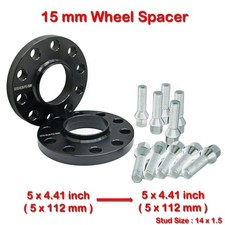 2x 15mm 14x1.5 5x112mm Hub Centric Wheel Spacer For Audi A4 A6 A8 S6 S8 RS4 RS6