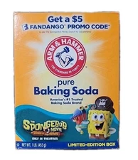 Limited Edition Arm & Hammer Pure Baking Soda Box 1 LB The SpongeBob Movie Promo